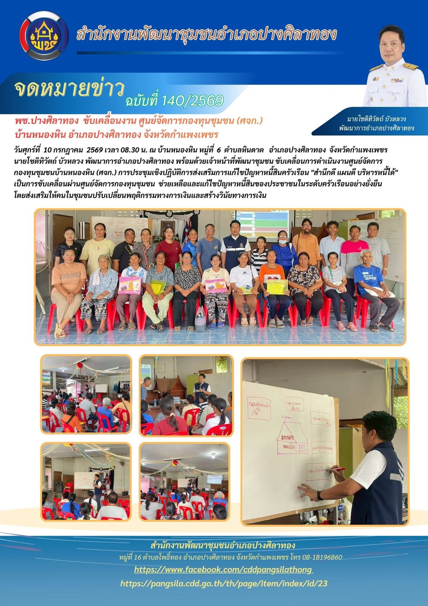 พช.ปางศิลาทอง พช.ปางศิลาทอง ขับเคลื่อนงาน ศูนย์จัดการกองทุนชุมชน (ศจก.) บ้านหนองหิน อำเภอปางศิลาทอง จังหวัดกำแพงเพชร